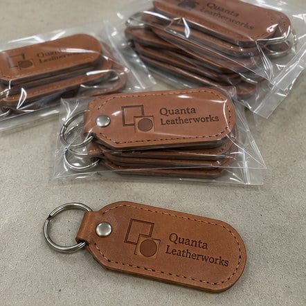 Customized leather keychains for real estate and closings